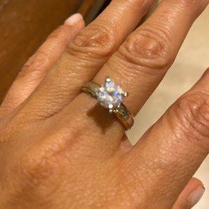 Silver ring with a stone